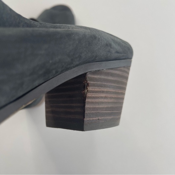 Lucky Brand Peeptoe Stacked Heel Mules Steel Blue Women’s Size 8.5 - Picture 4 of 10